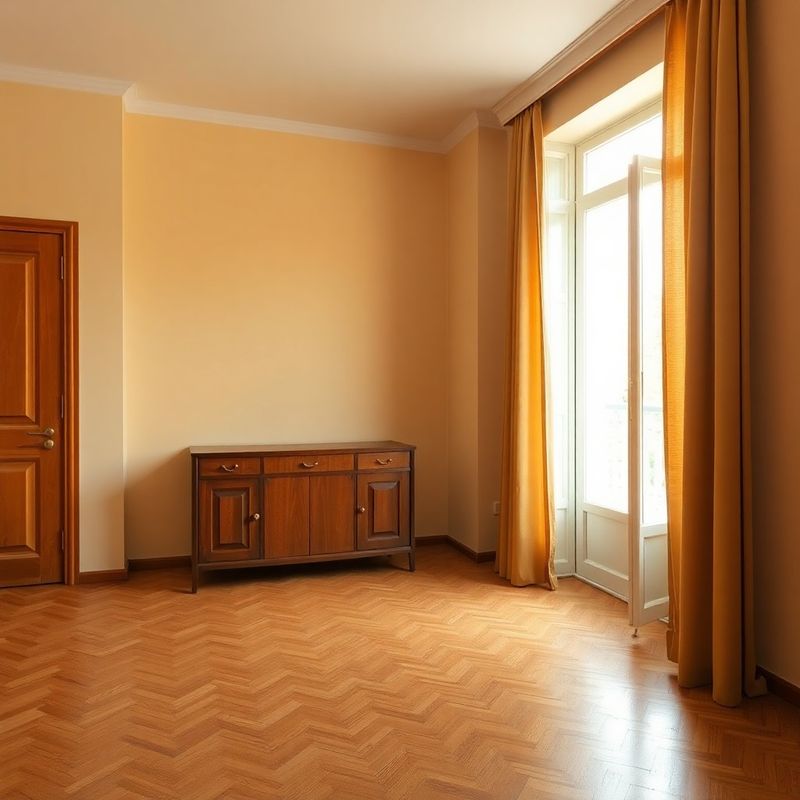 Interior de apartament românesc cu parchet original și mobilier vintage